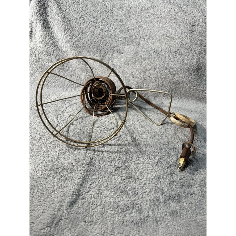 Vintage Clamp On Industrial Cage Light Trouble Task Lamp Not Tested
